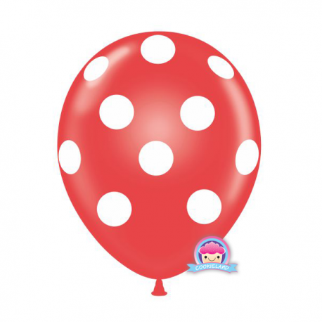 Balon w kropki czerwony