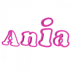 Ania napis imię 4 szt.